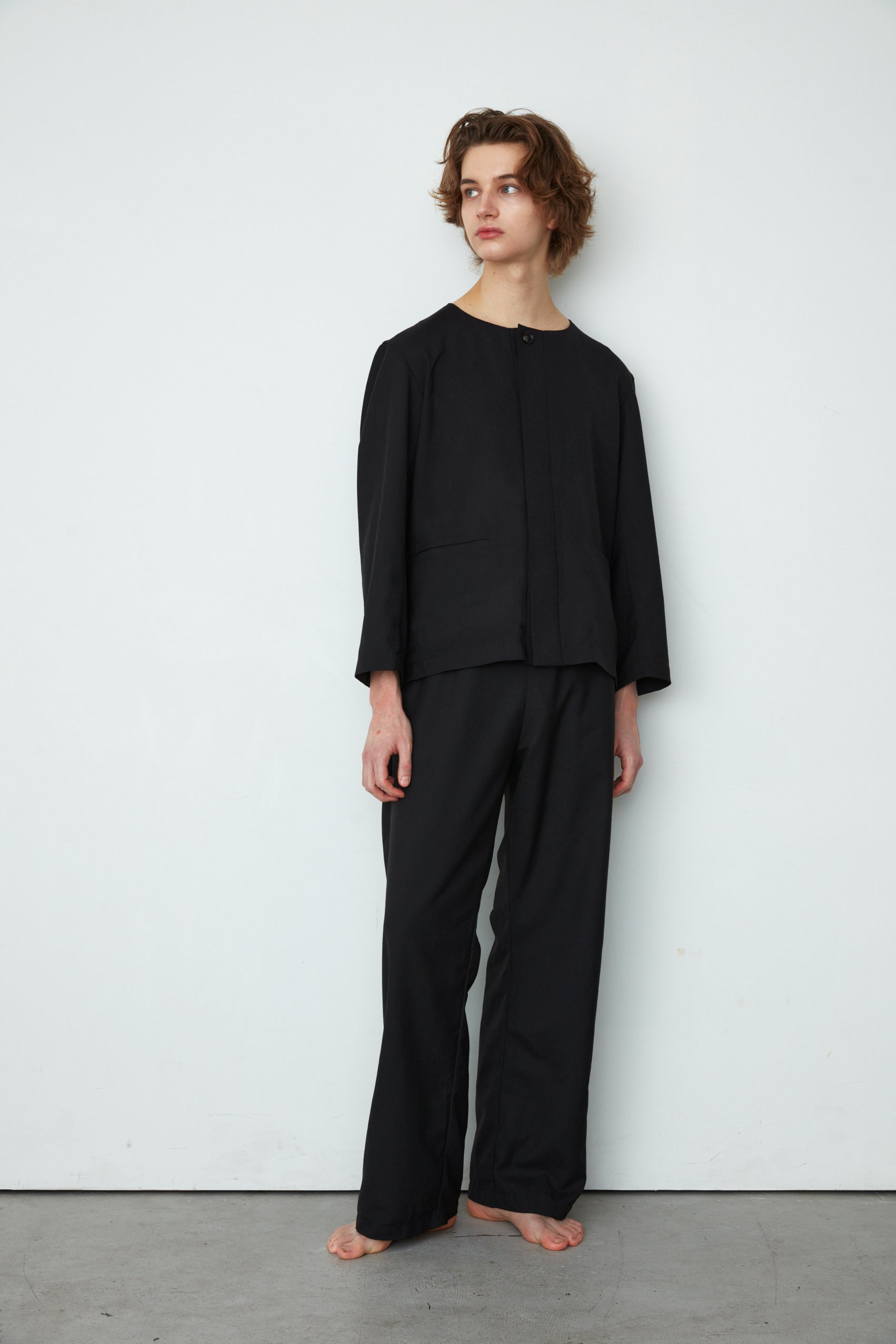 WOOL TROPICAL FRONT FLY JACKET SHIRT